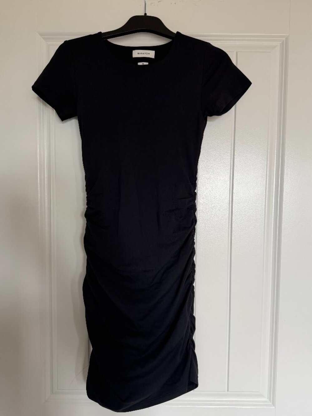 Aritzia Babaton Contour Ruched Midi Dress Black | XS | BARELY WORN